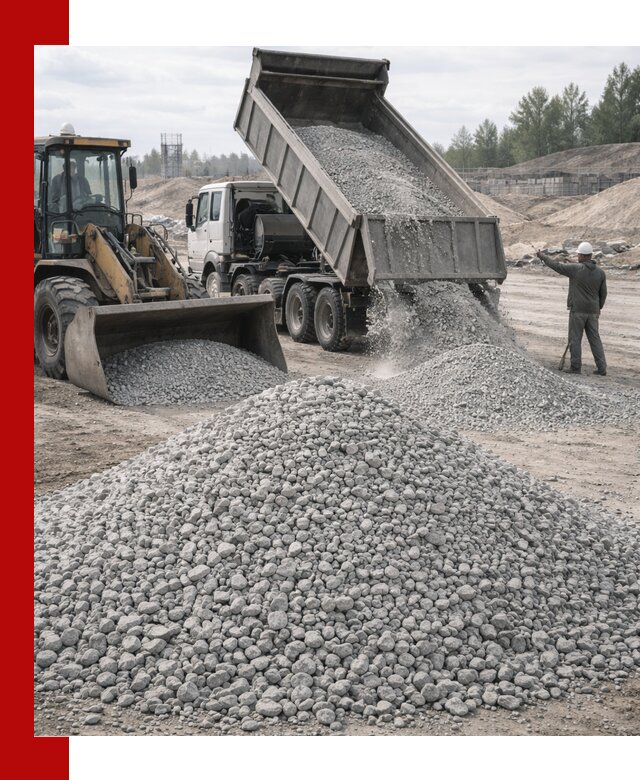Доставка известнякового щебня фр. 5–20 в Сорочинске