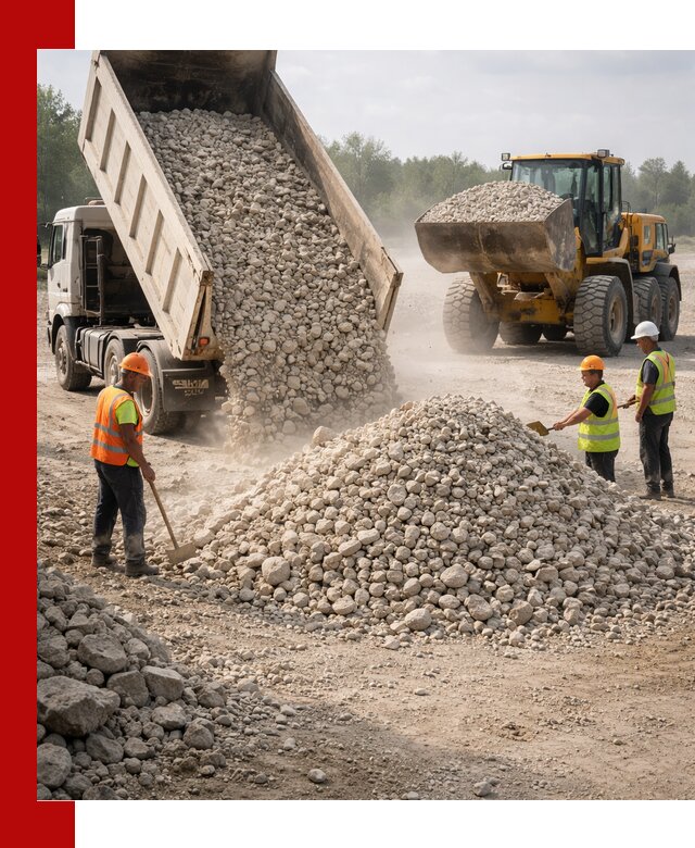Доставка известнякового щебня фр. 40-70 в Сорочинске