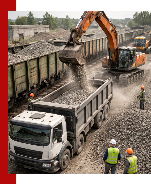 Железнодорожный щебень фракция 25–60 для поставок в Сорочинске