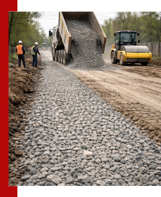 Доставка щебня для отсыпки дорог в Сорочинске высокого качества
