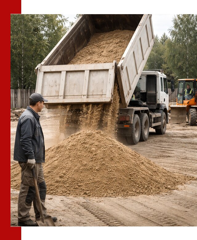 Доставка и продажа песка с разгрузкой в Сорочинске