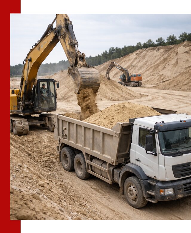 Доставка карьерного песка с самосвалами и разгрузкой в Сорочинске