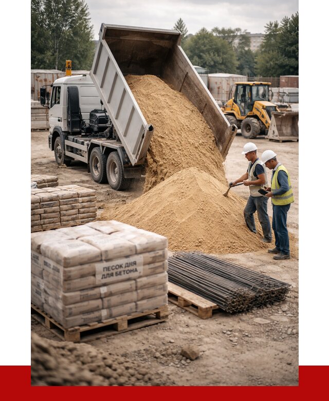 Песок для бетона в Сорочинске от 2582 р. с доставкой, ПРОНЕРУДСрч