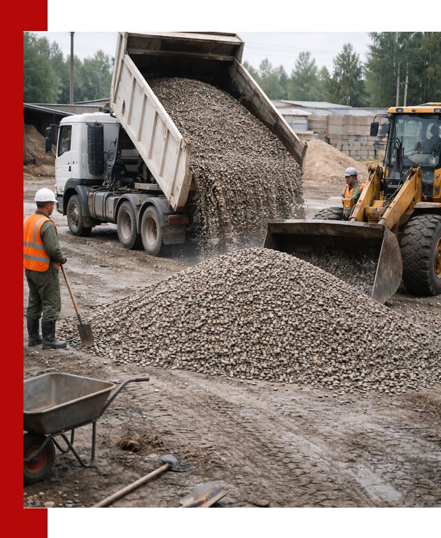 Мытый гравий с доставкой в Сорочинске от карьера до участка