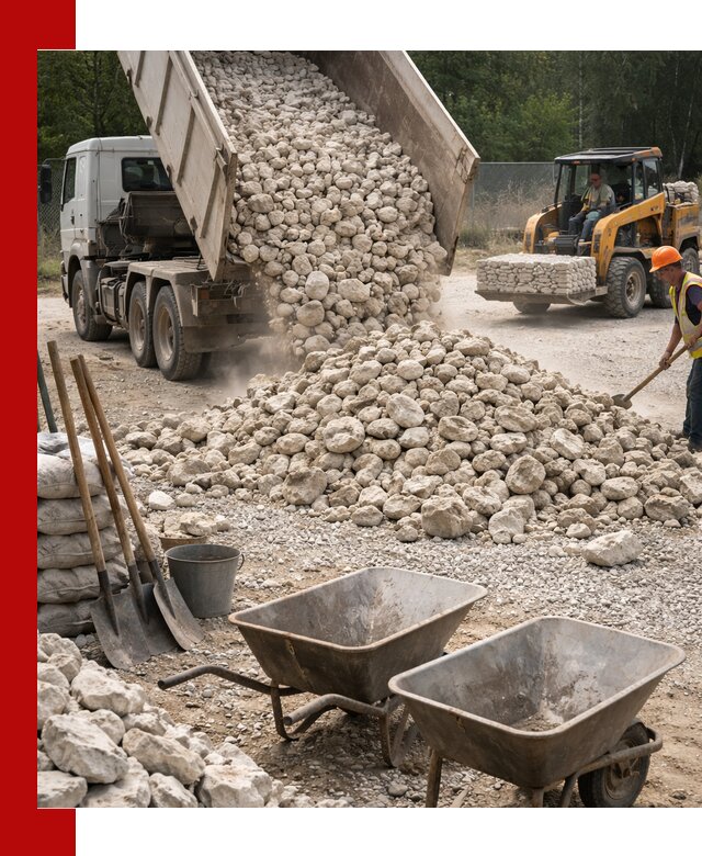 Доставка и продажа бутового известнякового камня в Сорочинске