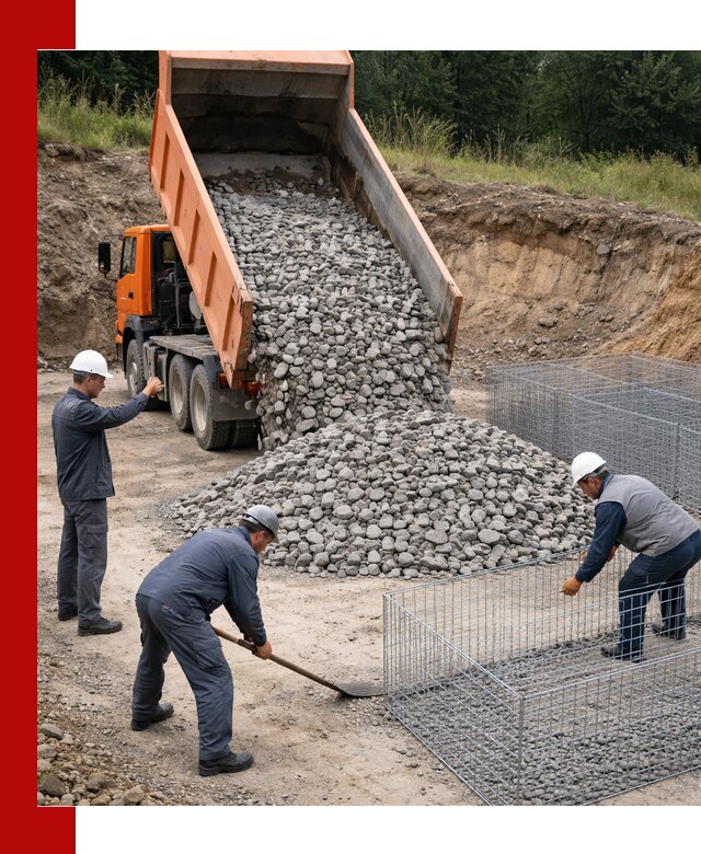 Камень для габионов с доставкой в Сорочинске быстро и надёжно