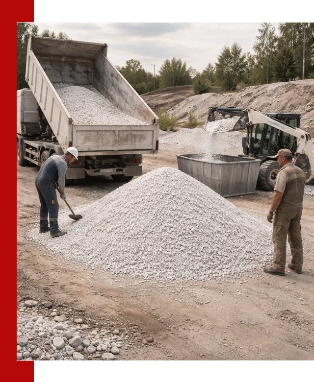 Доставка и продажа белой мраморной крошки в Сорочинске