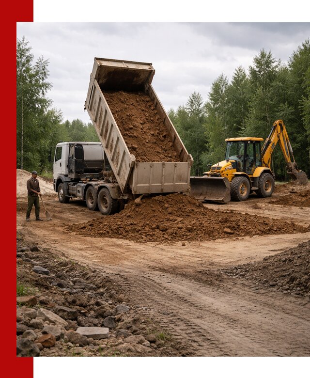 Доставка суглинка самосвалами в Сорочинске подсыпка и планировка