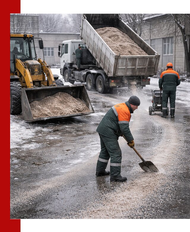 Реагент против гололеда с доставкой и нанесением в Сорочинске