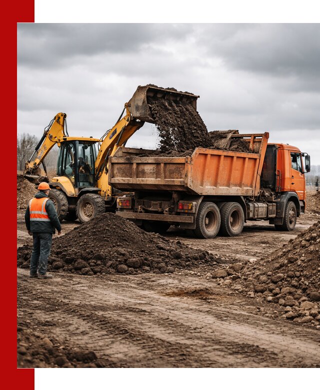 Вывоз грунта и строительного мусора в Сорочинске грузовыми самосвалами